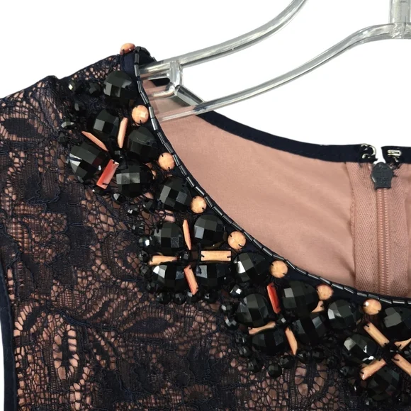 Adrianna Papell Black and Gold Lace Mini Dress - Picture 5 of 6